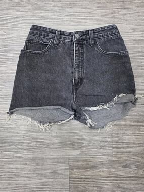 Vintage Guess by Georges Marciano High Rise Cutoff Denim Shorts Black Wash Sz 29